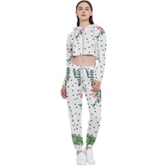 Plants Flowers Nature Blossom Cropped Zip Up Lounge Set by Mariart