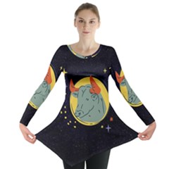 Zodiak Bull Horoscope Sign Star Long Sleeve Tunic 