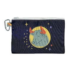 Zodiak Bull Horoscope Sign Star Canvas Cosmetic Bag (large)