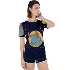 Zodiak Bull Horoscope Sign Star Perpetual Short Sleeve T-shirt by Alisyart