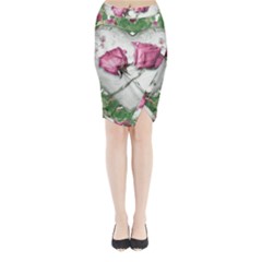 Love Ornament Design Midi Wrap Pencil Skirt