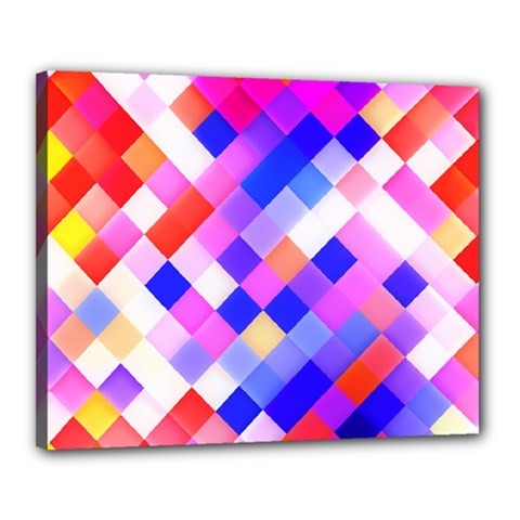 Squares Pattern Geometric Seamless Canvas 20  X 16  (stretched)