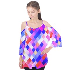 Squares Pattern Geometric Seamless Flutter Tees