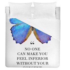 Inferior Quote Butterfly Duvet Cover (queen Size) by SheGetsCreative