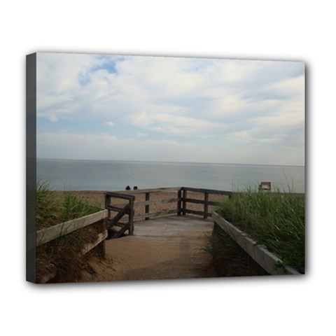 Beach Day  Canvas 14  X 11  (stretched) by IIPhotographyAndDesigns