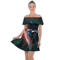   Space Galaxy Off Shoulder Velour Dress by IIPhotographyAndDesigns