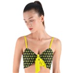 Jamaican Flags Woven Tie Front Bralet