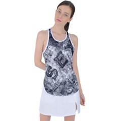 Sex Painting Word Letters Racer Back Mesh Tank Top