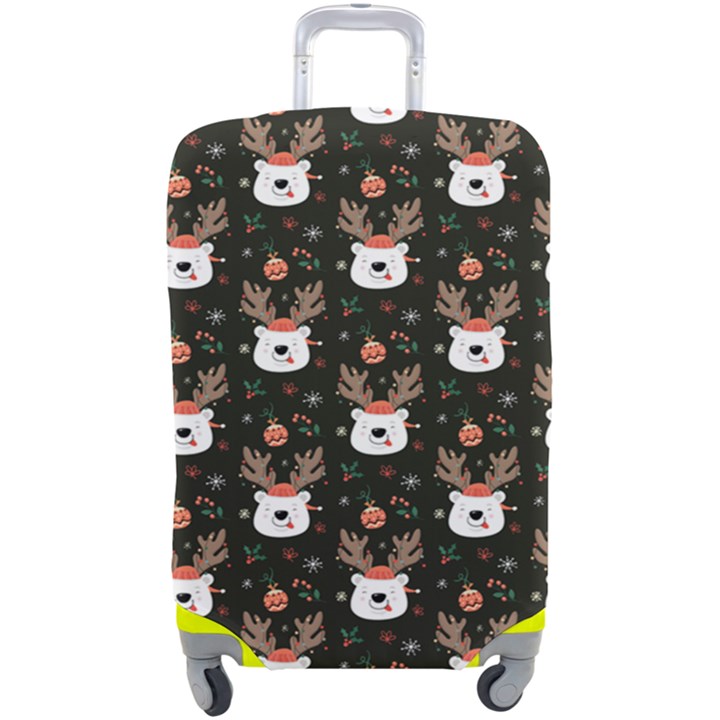 Bear Rein Deer Christmas Luggage Cover (Large)