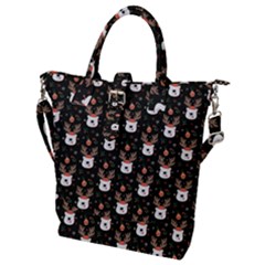 Bear Rein Deer Christmas Buckle Top Tote Bag by designsbymallika
