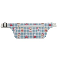 Checks Pattern With Christmas Animals Active Waist Bag