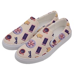 Breakfast Love Breakfast Love Men s Canvas Slip Ons by designsbymallika