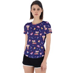 Cat Astro Love Back Cut Out Sport Tee by designsbymallika