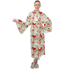 Coffee And Cupcake Maxi Velour Kimono by designsbymallika