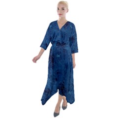 Gc (23) Quarter Sleeve Wrap Front Maxi Dress