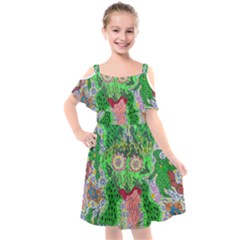 Supersonicfrog Kids  Cut Out Shoulders Chiffon Dress by chellerayartisans