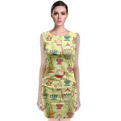 Etnic Cups Pattern Sleeveless Velvet Midi Dress by designsbymallika