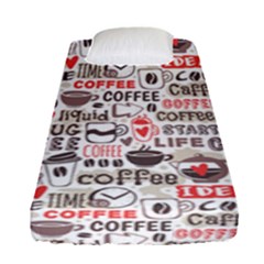 Coffee Love Fitted Sheet (single Size) by designsbymallika