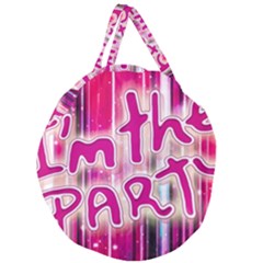 Party Concept Typographic Design Giant Round Zipper Tote by dflcprintsclothing