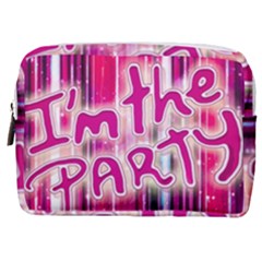 Party Concept Typographic Design Make Up Pouch (medium) by dflcprintsclothing