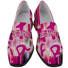 Party Concept Typographic Design Women s Chunky Heel Loafers by dflcprintsclothing