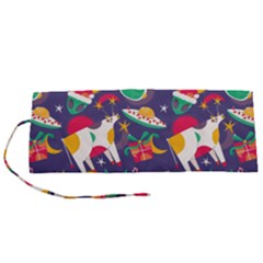 Space Christmas 2 Roll Up Canvas Pencil Holder (s) by designsbymallika