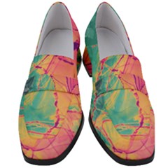Alcohol Ink Women s Chunky Heel Loafers by Dazzleway