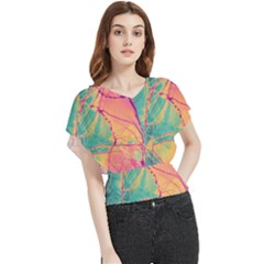 Alcohol Ink Butterfly Chiffon Blouse