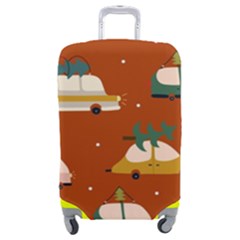 Cute Merry Christmas And Happy New Seamless Pattern With Cars Carrying Christmas Trees Luggage Cover (medium)