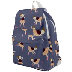 Cute  Pattern With  Dancing Ballerinas On The Blue Background Top Flap Backpack by EvgeniiaBychkova