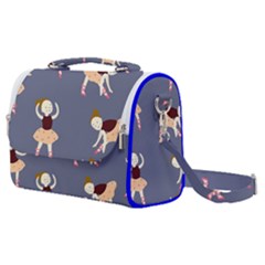 Cute  Pattern With  Dancing Ballerinas On The Blue Background Satchel Shoulder Bag by EvgeniiaBychkova