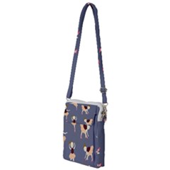 Cute  Pattern With  Dancing Ballerinas On The Blue Background Multi Function Travel Bag by EvgeniiaBychkova