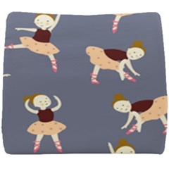 Cute  Pattern With  Dancing Ballerinas On The Blue Background Seat Cushion by EvgeniiaBychkova