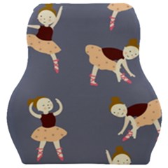 Cute  Pattern With  Dancing Ballerinas On The Blue Background Car Seat Velour Cushion  by EvgeniiaBychkova