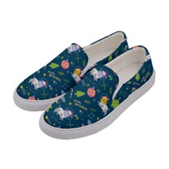 Space Christmas Space Christmas Women s Canvas Slip Ons by designsbymallika