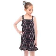 Dark Seamless Gemoetric Print Mosaic Kids  Overall Dress by dflcprintsclothing