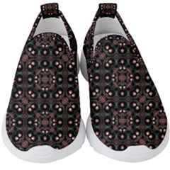 Dark Seamless Gemoetric Print Mosaic Kids  Slip On Sneakers by dflcprintsclothing