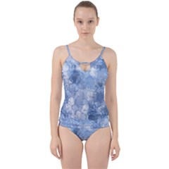 Blue Alcohol Ink Cut Out Top Tankini Set by Dazzleway