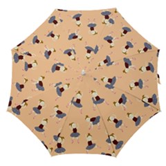 Cute  Pattern With  Dancing Ballerinas On Pink Background Straight Umbrellas by EvgeniiaBychkova