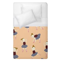 Cute  Pattern With  Dancing Ballerinas On Pink Background Duvet Cover (single Size) by EvgeniiaBychkova