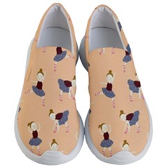 Cute  Pattern With  Dancing Ballerinas On Pink Background Women s Lightweight Slip Ons by EvgeniiaBychkova