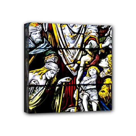 Christian Window Glass Art Print Mini Canvas 4  X 4  (stretched) by dflcprintsclothing