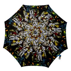 Christian Window Glass Art Print Hook Handle Umbrellas (large)