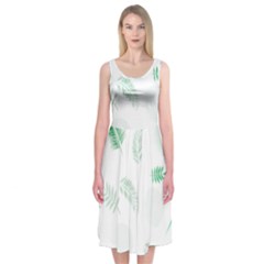 Flower Branch Corolla Wreath Vector Midi Sleeveless Dress