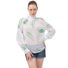 Flower Branch Corolla Wreath Vector High Neck Long Sleeve Chiffon Top by HermanTelo