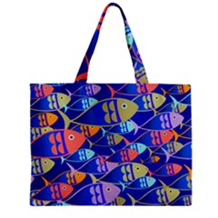 Sea Fish Illustrations Zipper Mini Tote Bag