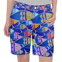 Sea Fish Illustrations Pocket Shorts