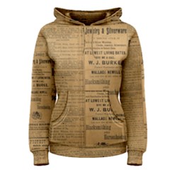 Antique Newspaper 1888 Women s Pullover Hoodie by ArtsyWishy