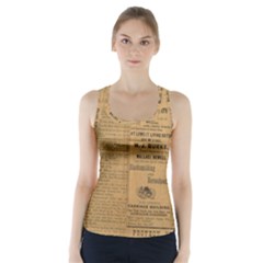 Antique Newspaper 1888 Racer Back Sports Top by ArtsyWishy