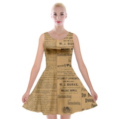 Antique Newspaper 1888 Velvet Skater Dress